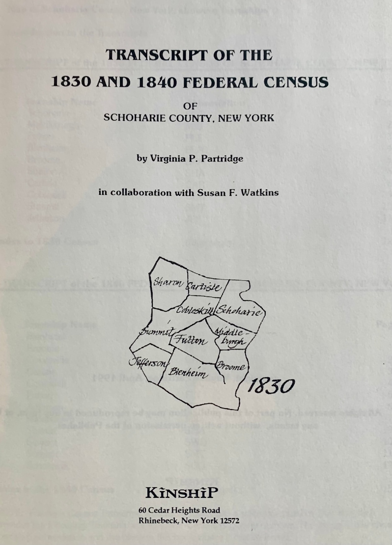 Transcript of the 1830 & 1840 Federal Census