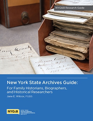 Product Description: NYG&B Members receive an additional $25 discount. At checkout you will be prompted to login and the discount will be applied.</br></br>Digital only purchases</br></br>Print/Digital bundle purchases</br></br>New York State Archives Guide: For Family Historians, Biographers, and Historical Researchers</br></br>By Jane E. Wilcox, FGBS</br></br>A Comprehensive Overview of the Holdings of the New York State Archives</br></br>The vast, unique holdings of the New York State Archives (NYSA) offer untold discoveries for anyone searching for New York ancestors.</br></br>Scholars, biographers, and family historians have not yet tapped the entirety of NYSA’s holdings. Only a fraction of the series available at one of New York’s most valuable and treasured repositories have been digitized, making this reference book an essential resource for tracing families across the State.</br></br>Inside the Guide</br></br>This robust reference book had more than 500 pages of carefully curated information for researchers, including an introduction and comprehensive overview of NYSA’s holdings; a spotlight section; 21 detailed chapters; 2 appendices; and an index. See the full Table of Contents below.</br></br>The introduction provides an essential overview and a historical background of records held by NYSA. It reviews how to access NYSA’s materials, specifically online finding aids; digitized records in NYSA’s digital collections and on Ancestry.com and FamilySearch; restrictions to records; general procedures; and other important details.</br></br>Each of the 21 chapters includes:</br></br>An overview of the subject: the types of records available, their reasons for creation, and the department/agency responsible for creating the records, as applicable.</br></br>Details on specific records: a table or listing of selected NYSA records for the subject with the creator, series number, date ranges, index and digitization information, and access notes (including quantities of material, format for access, and access restrictions).</br></br>Special Focus sections that delve deeper into a specific type of record.</br></br>Two appendices provide additional resources for readers—detailing record series accessible on major genealogical websites and relating them to the New York State Archives record series.</br></br>Learn more athttps://newyorkfamilyhistory.org/new-york-state-archives-guide.</br> New York State Archives Guide