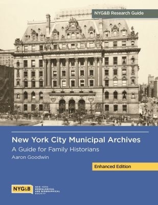 Product Description: NYG&B Members receive a $12discount. At checkout you will be prompted to log in and the discount will be applied. </br></br>Print only purchases</br></br>Print/Digital bundle</br></br>NYC Municipal Archives: A Guide, Enhanced Ed (D)</br>by Aaron Goodwin</br></br>Susan R. Miller, Editor</br></br>Harry Macy Jr., Consulting Editor (first edition)</br></br>March 2025. Softcover, 8.5 x 11. Index. Images. 292 pages.</br></br>The newly revised edition of this reference work answers the need for historians, genealogists, students, and others to have a clear, rational description of the New York City Municipal Archives’ relevant public records—where they are located, what they contain, and how they can be accessed. Coverage includes the City of New York and its predecessor cities, towns, and villages.</br></br>All chapters are now enhanced with updated access information, including the extensive digitization efforts of the Municipal Archives.</br></br>New material includes information on additional birth, death, and marriage records now accessible, voter registrations, and police and fire department records.</br></br>Extensive attention is given to vital records of births, marriages, and deaths; court records; almshouse records; real estate records; and photographs. Less well-known collections are also covered, including early records of the Dutch and English colonial eras; extensive Farm Histories that trace deed chains for former Manhattan farms to their earliest days; records of the Civil War Volunteer Soldiers' Family Aid Fund; and voter records.</br></br>An extensive index (26 pages) allows readers to locate subject and individuals—it is new to this edition.</br></br>Table of Contents</br></br>Chapter 1: Vital Records (1795–1949) new material added</br>Chapter 2: Coroner and Office of Chief Medical Examiner Records (1823–1955)</br>Chapter 3: City Cemetery Burials (1872–1980s)</br>Chapter 4: Bodies in Transit Records (1859–1894)</br>Chapter 5: Civil War Volunteer Soldiers’ Family Aid Fund (1861–1867)</br>Chapter 6: Almshouse Records (1758–1953)</br>Chapter 7: Assessed Valuation of Real Estate (1699–1979)</br>Chapter 8: Department of Buildings (1866–1970s)</br>Chapter 9: Property Cards (1939–1990s)</br>Chapter 10: Farm Histories</br>Chapter 11: New Amsterdam Records of the Dutch Colonial Era (1642–1674)</br>Chapter 12: Common Council/City Council Records (1675–1977)</br>Chapter 13: Court Records (1683/4–1987)</br>Chapter 14: Old Town Records (1644–1898)</br>Chapter 15: Richmond County Clerk Records (1706–1947)</br>Chapter 16: Censuses</br>Chapter 17: City Employee Records new material added</br>Chapter 18: City Directories (1802–1934/35)</br>Chapter 19: WPA Federal Writers’ Project New York City Unit (1935–1943)</br>Chapter 20: Photography Collections (1850–2013)</br>Chapter 21: Digging Deeper new material added</br> NYC Municipal Archives: A Guide, Enhanced Ed (D)